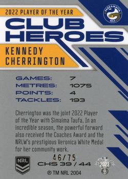 2023 NRL Traders Titanium - Club Heroes Silver #CHS39 Kennedy Cherrington Back